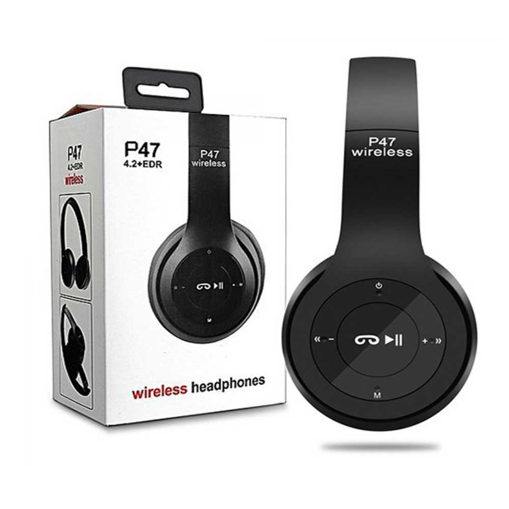 P47 Wireless Headphones with Mic, SD Card Slot & Deep Bass | Best Headphones & Earbuds in Pakistan