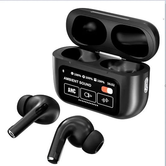 A9 Pro Earbuds & Airpods Black - MoodOn.pk