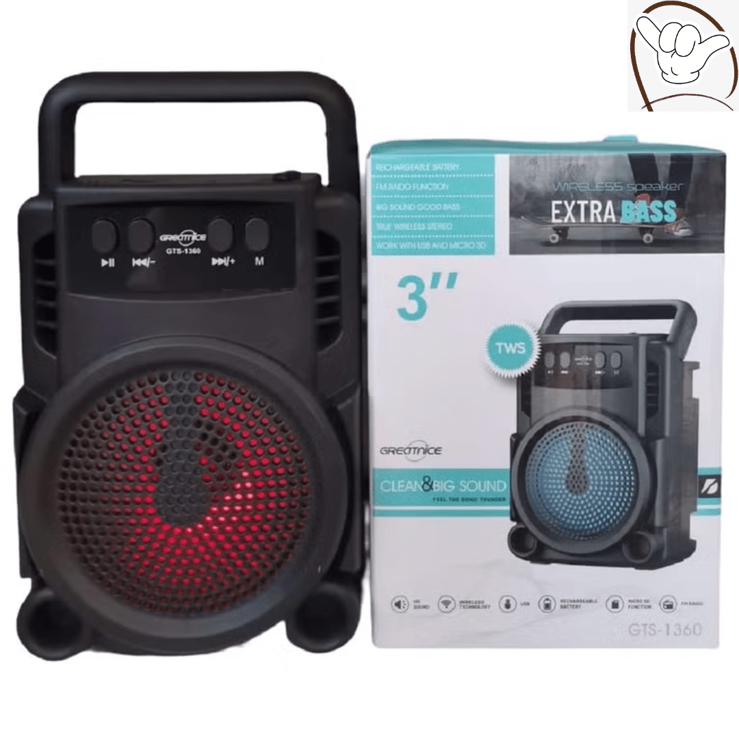 Greatnice Wireless Bluetooth Speaker 3 Inch GTS - 1372 | Portable Bose - Style Sound System with Extra Bass - MoodOn.pk