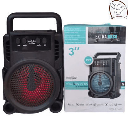 Greatnice Wireless Bluetooth Speaker 3 Inch GTS - 1372 | Portable Bose - Style Sound System with Extra Bass - MoodOn.pk